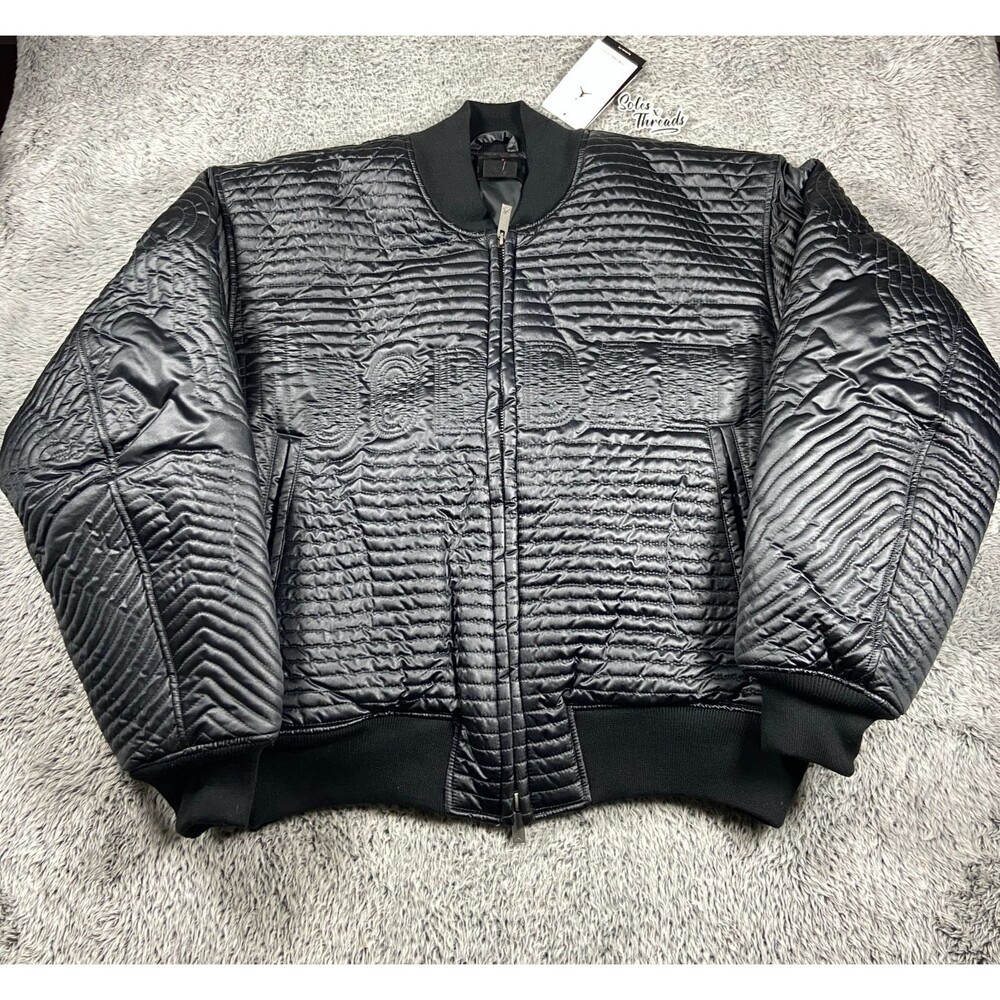 Air Jordan Flight Nylon Varsity Jacket Size Medium Men Black II5314-010